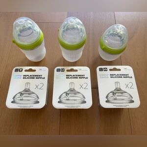 Comotomo Green Silicone Baby Bottle Set